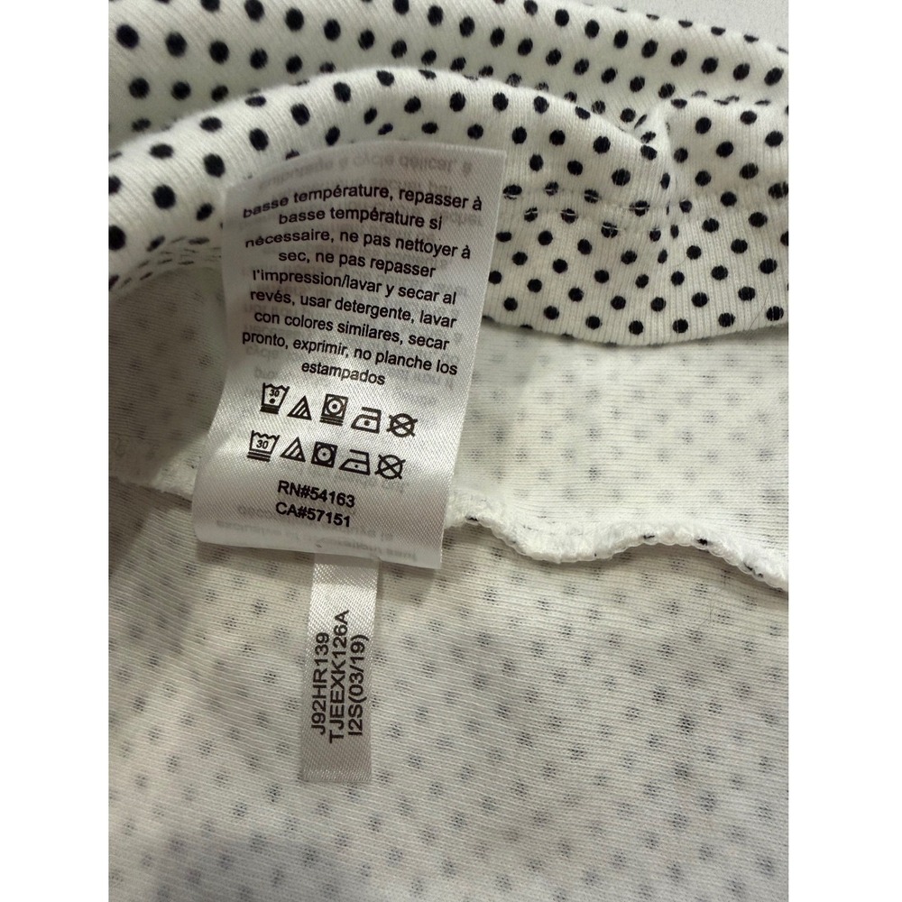 Tommy Hilfiger Womens White Black Polka Dot V-Neck Cotton T-Shirt Size Large - Picture 6 of 7